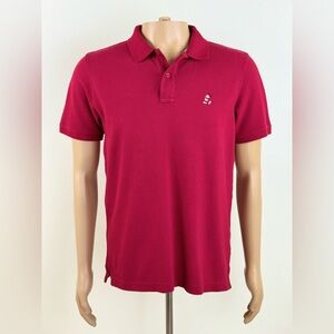 Disney Parks Mickey Mouse Relaxed Fit Short Sleeve Red Polo, Men's Size Small